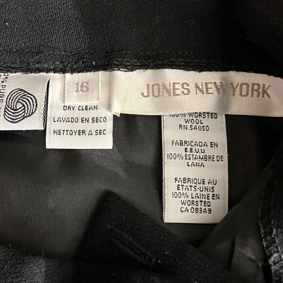 Jones New York Black Wool A-Line Skirt / SZ: 16 - Picture 4 of 5